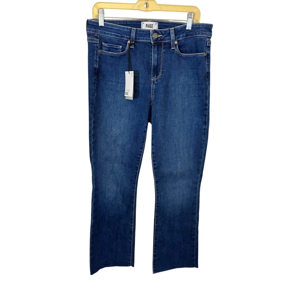 NWT PAIGE Manhattan Bootcut Jeans Womens 31 Dark Wash Mid Rise Stretch Denim - Picture 5 of 7